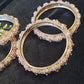 Golden Bangles with stone pair
