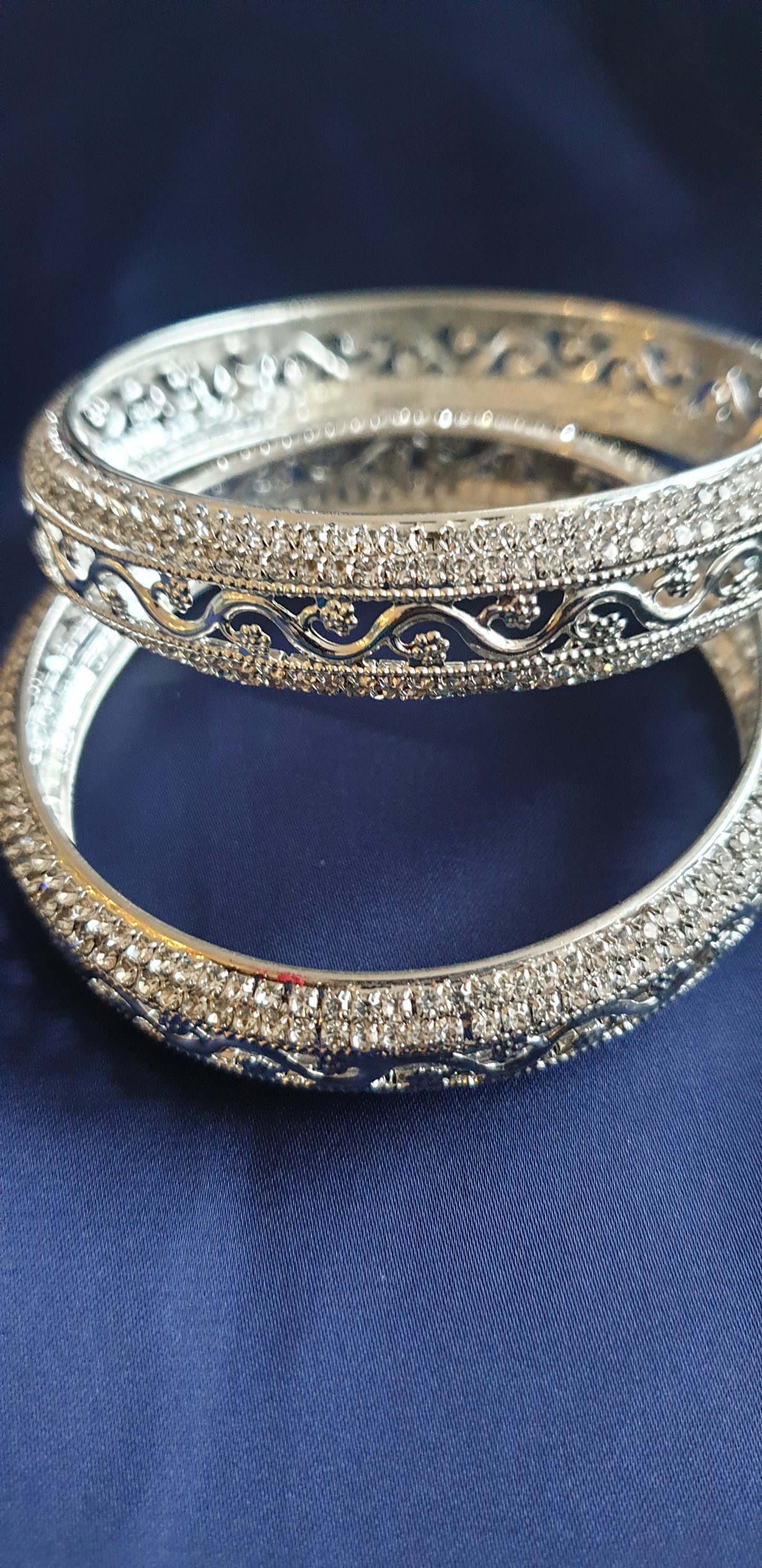 Bangles with Silver stones