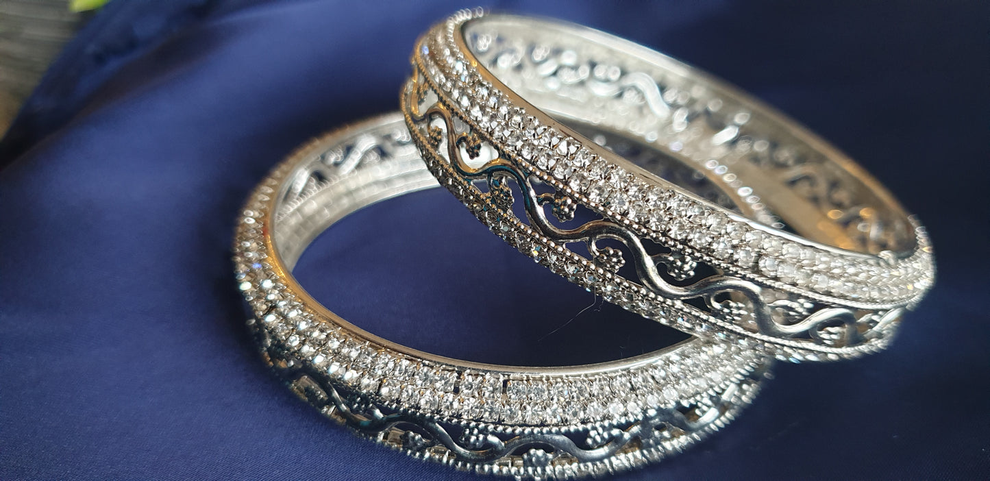 Bangles with Silver stones