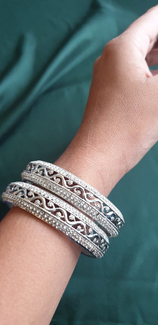Bangles with Silver stones