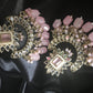 Pink Beads Earring with Tikli (head ornament) set