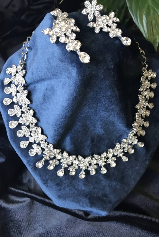 Diamond Cut Necklace with Earrings Set